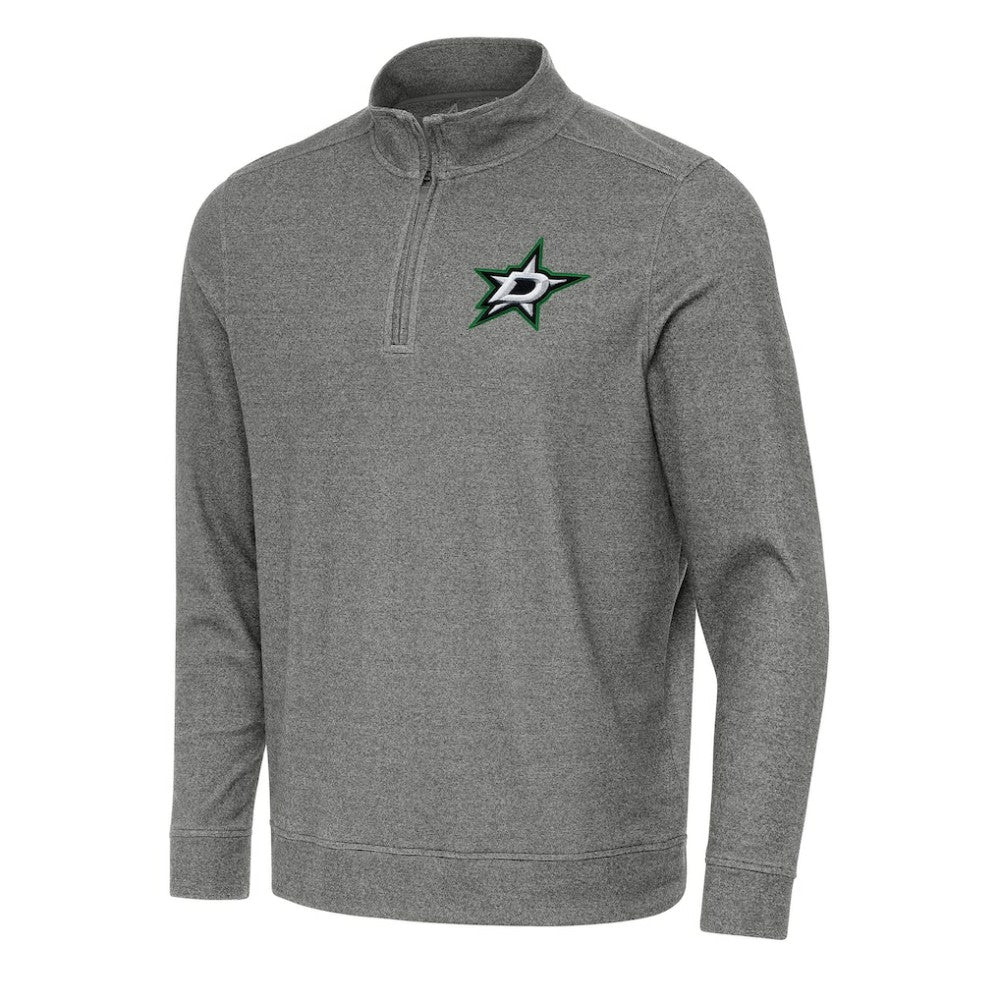 Dallas Stars Antigua Subtle Quarter-Zip Sweatshirt Heather Black