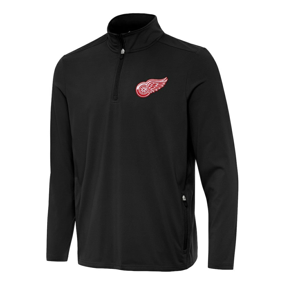 Detroit Red Wings Antigua Perilous Quarter-Zip Sweatshirt Black