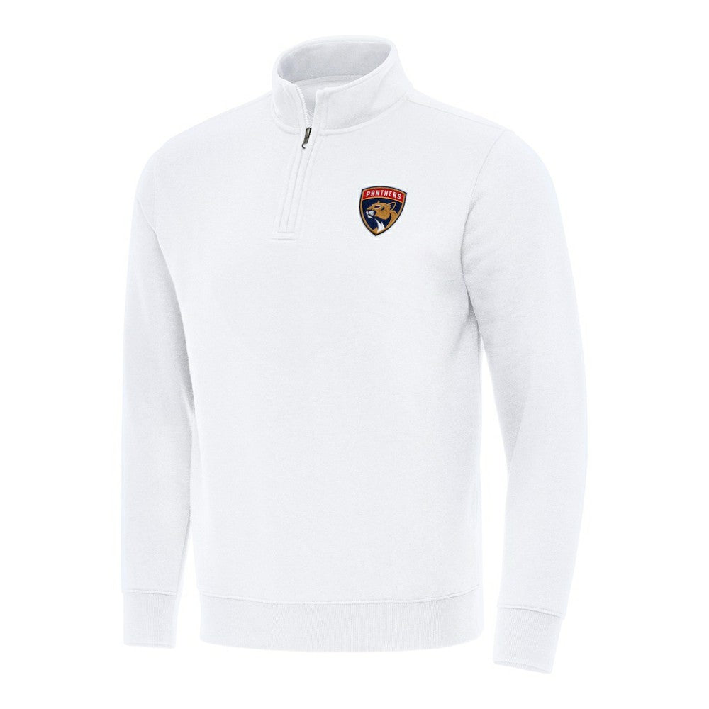 Florida Panthers Antigua Victory Quarter-Zip Mock Sweatshirt White