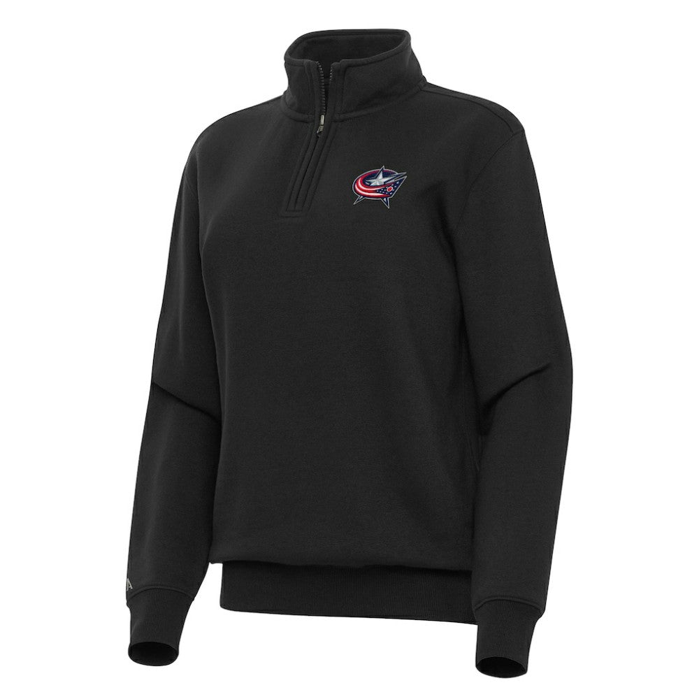 Columbus Blue Jackets Antigua Women's Victory Quarter-Zip Sweatshirt Black