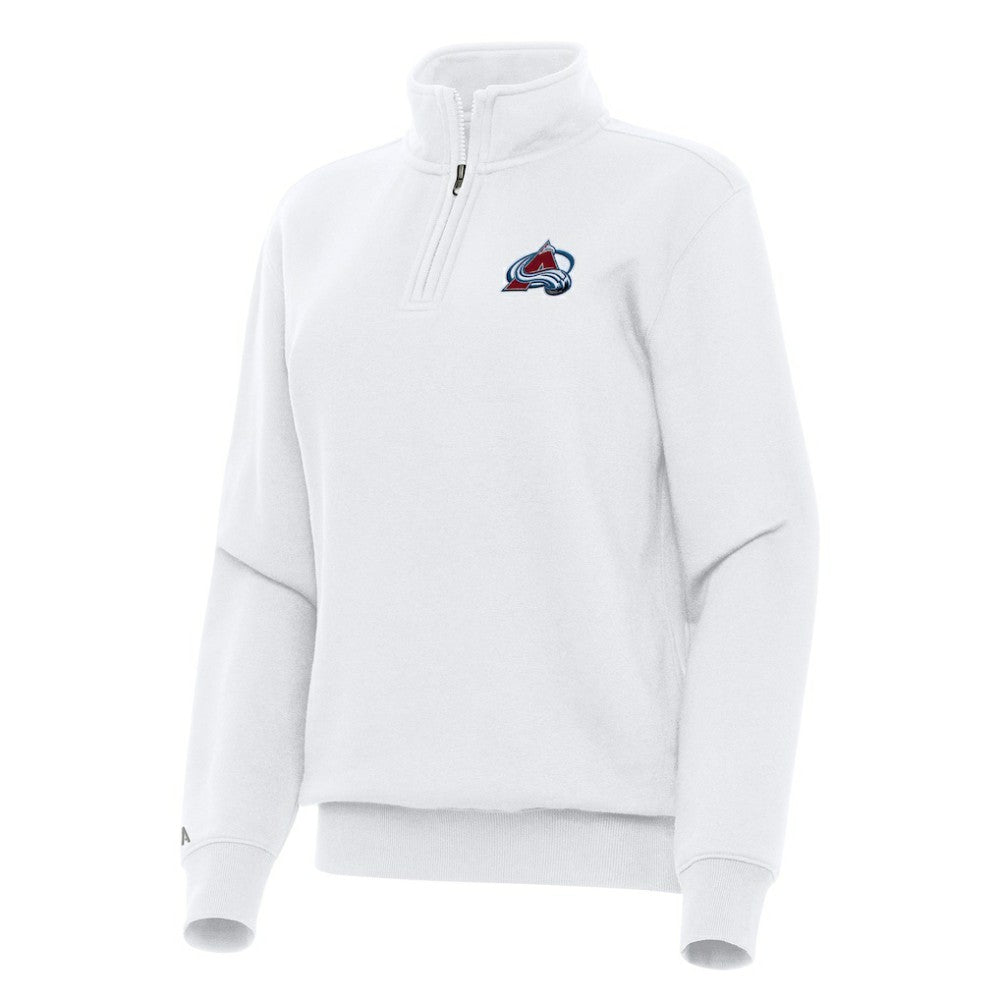 Colorado Avalanche Antigua Women's Victory Quarter-Zip Sweatshirt White