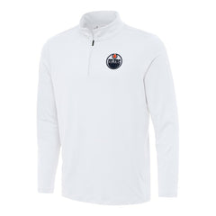 Edmonton Oilers Antigua Reprocess Quarter-Zip Top White