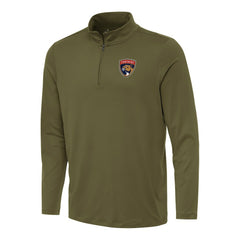 Florida Panthers Antigua Reprocess Quarter-Zip Top Olive