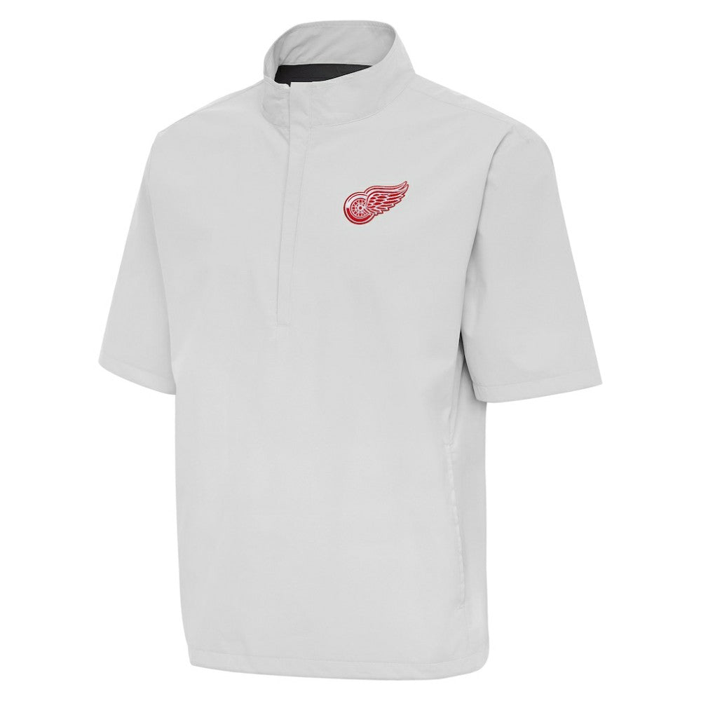 Detroit Red Wings Antigua Brisk Quarter-Zip Windbreaker Heather Gray