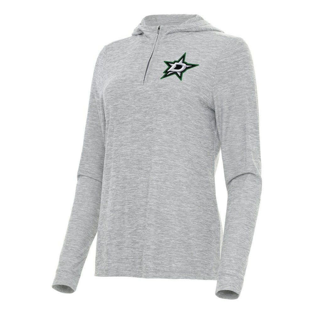 Dallas Stars Antigua Women's Daybreak Quarter-Zip Hoodie Heather Gray