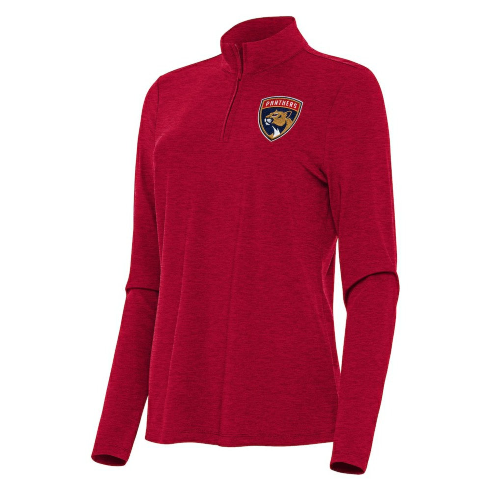 Florida Panthers Antigua Women's Bright Quarter-Zip Top Heather Red