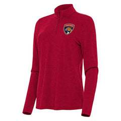 Florida Panthers Antigua Women's Bright Quarter-Zip Top Heather Red