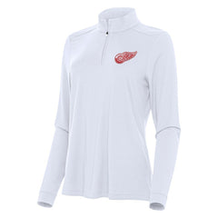 Detroit Red Wings Antigua Women's Intent Quarter-Zip Top White