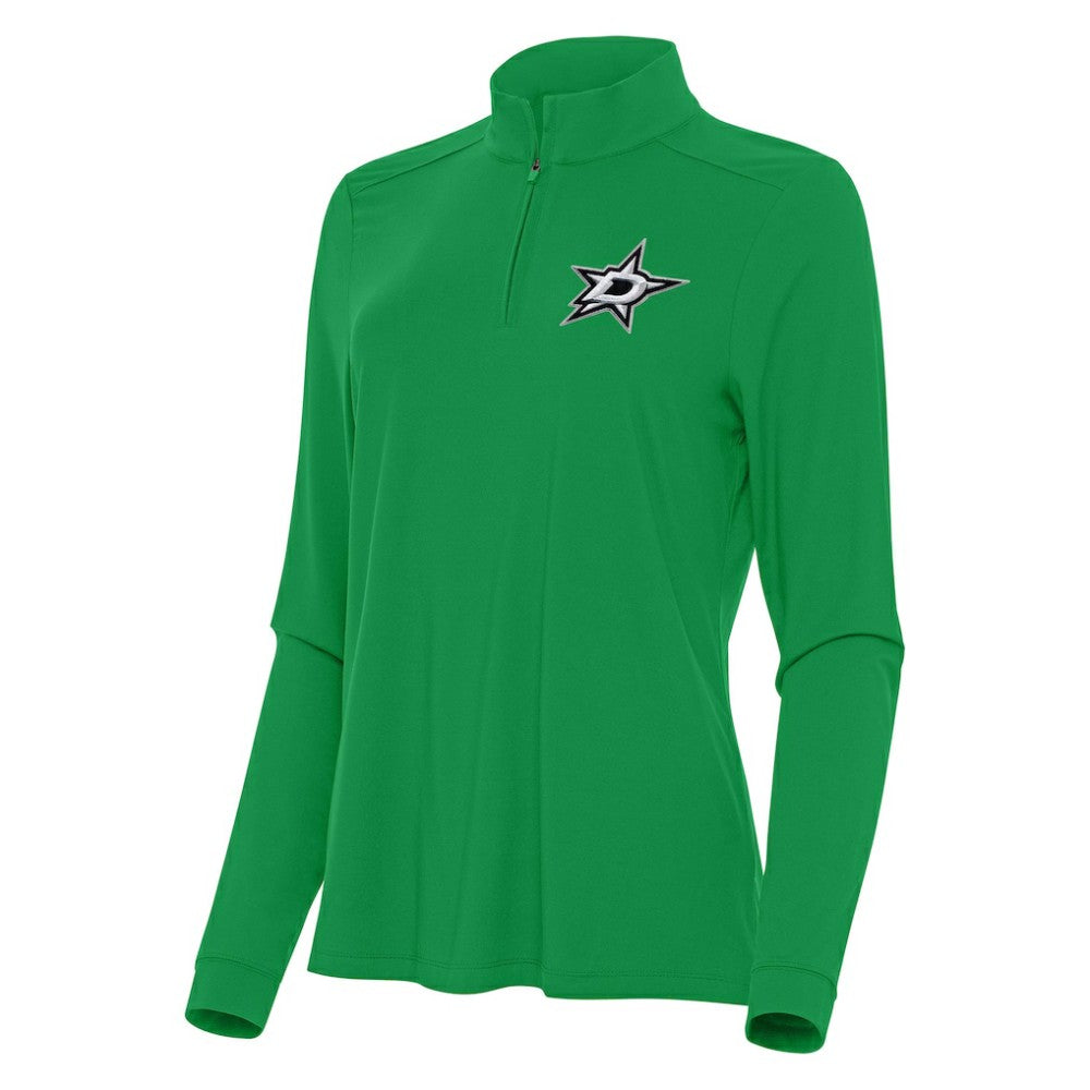 Dallas Stars Antigua Women's Intent Quarter-Zip Top Kelly Green