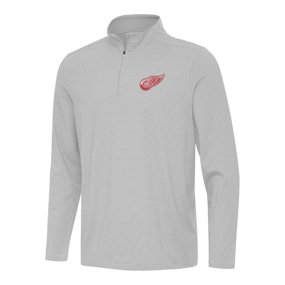 Detroit Red Wings Antigua Twine Quarter-Zip Top Gray