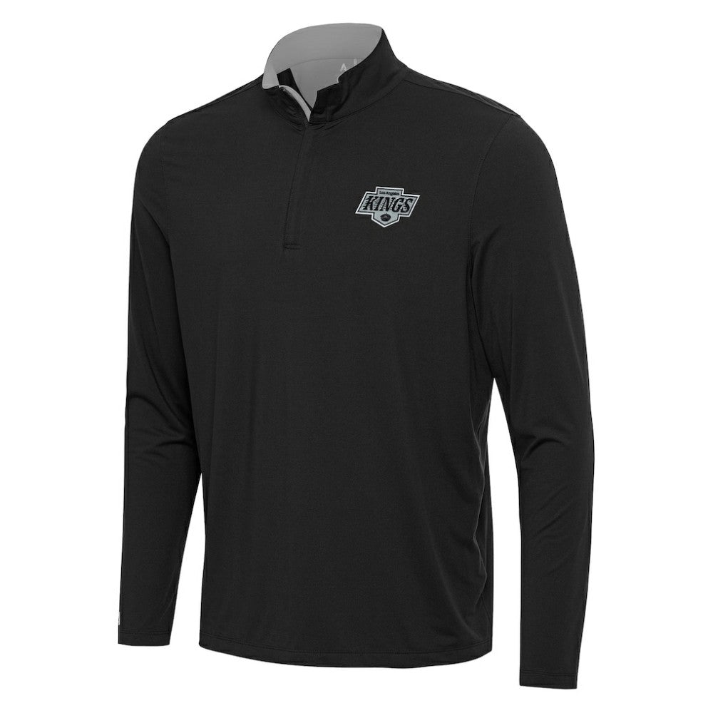 Los Angeles Kings Antigua Content Quarter-Zip Pullover Top Black/Gray