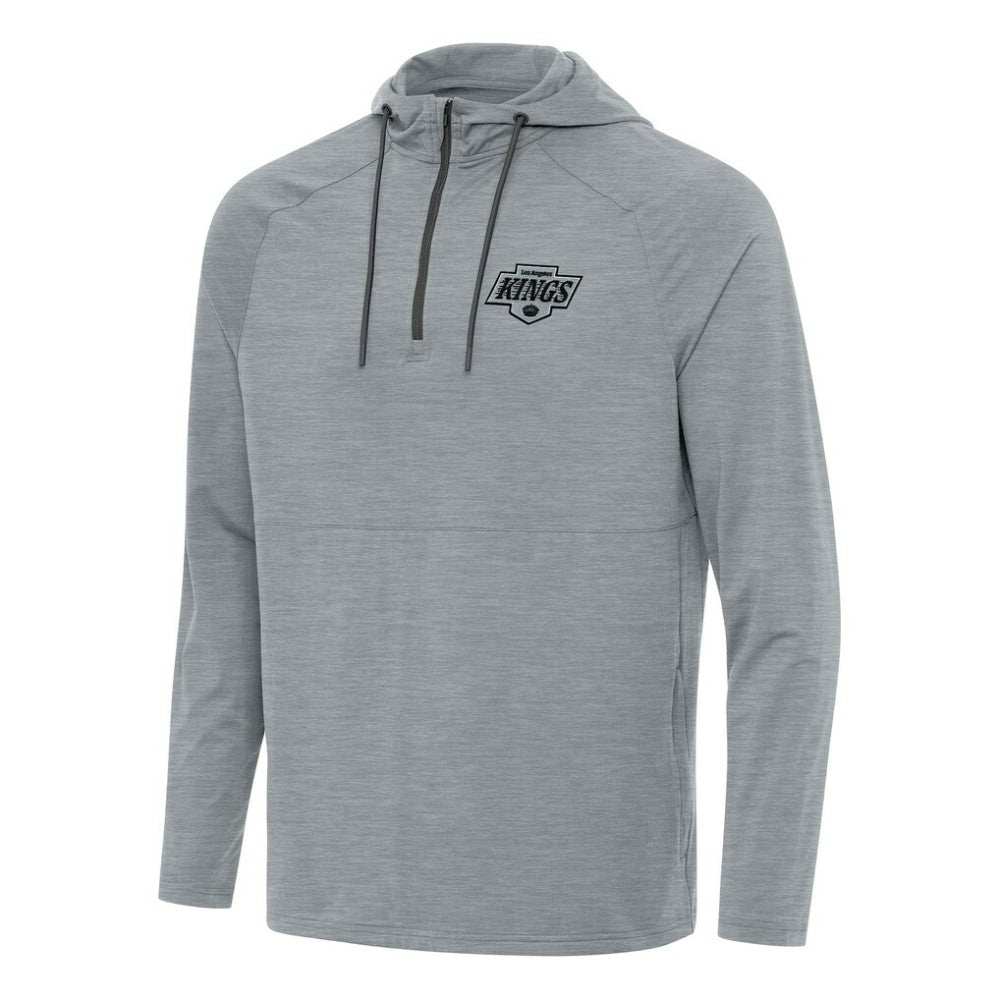 Los Angeles Kings Antigua Spikes Quarter-Zip Hoodie Heather Gray