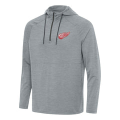 Detroit Red Wings Antigua Spikes Quarter-Zip Hoodie Heather Gray