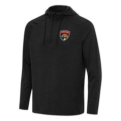 Florida Panthers Antigua Spikes Quarter-Zip Hoodie Heather Black