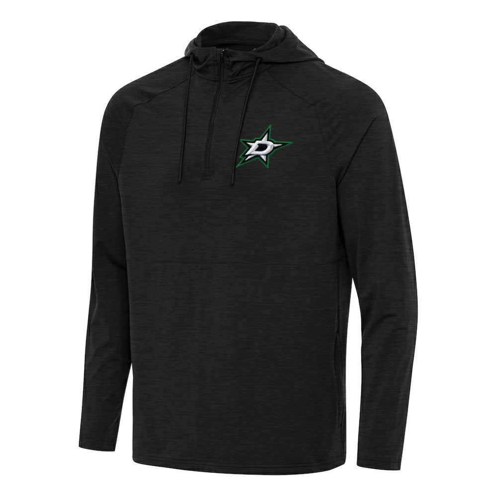 Dallas Stars Antigua Spikes Quarter-Zip Hoodie Heather Black