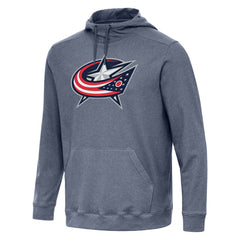 Columbus Blue Jackets Antigua Cloud Pullover Hoodie Heather Navy