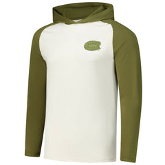 Montreal Canadiens Antigua Intrepid Sand Raglan Long Sleeve Hoodie T-Shirt Cream/Olive