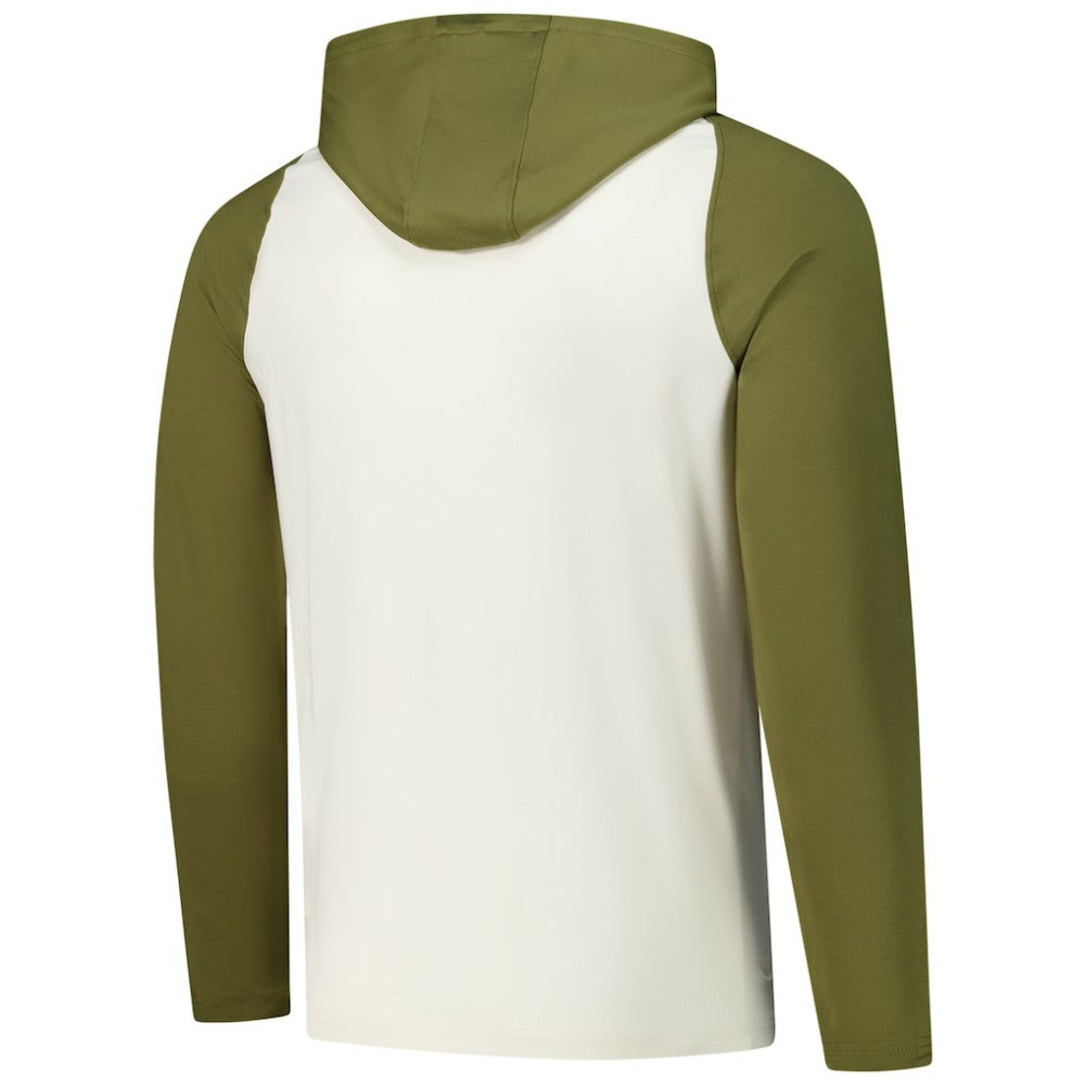 Toronto Maple Leafs Antigua Intrepid Sand Raglan Long Sleeve Hoodie T-Shirt Cream/Olive