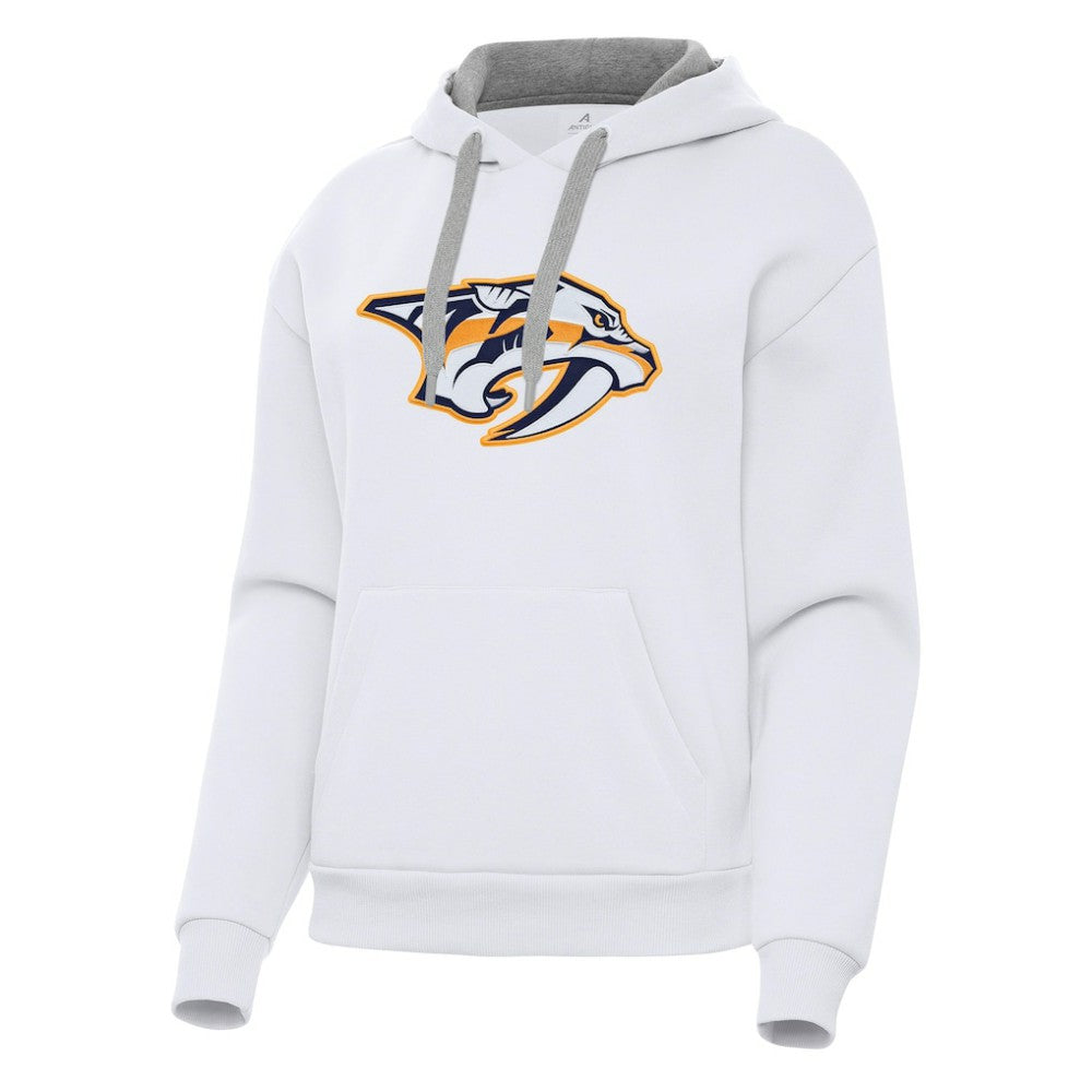 Nashville Predators Antigua Women's Victory Pullover Hoodie White