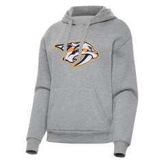 Nashville Predators Antigua Women's Victory Pullover Hoodie Heather Gray