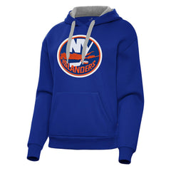 New York Islanders Antigua Women's Victory Pullover Hoodie Royal