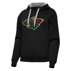 Minnesota Wild Antigua Women's Victory Pullover Hoodie Black