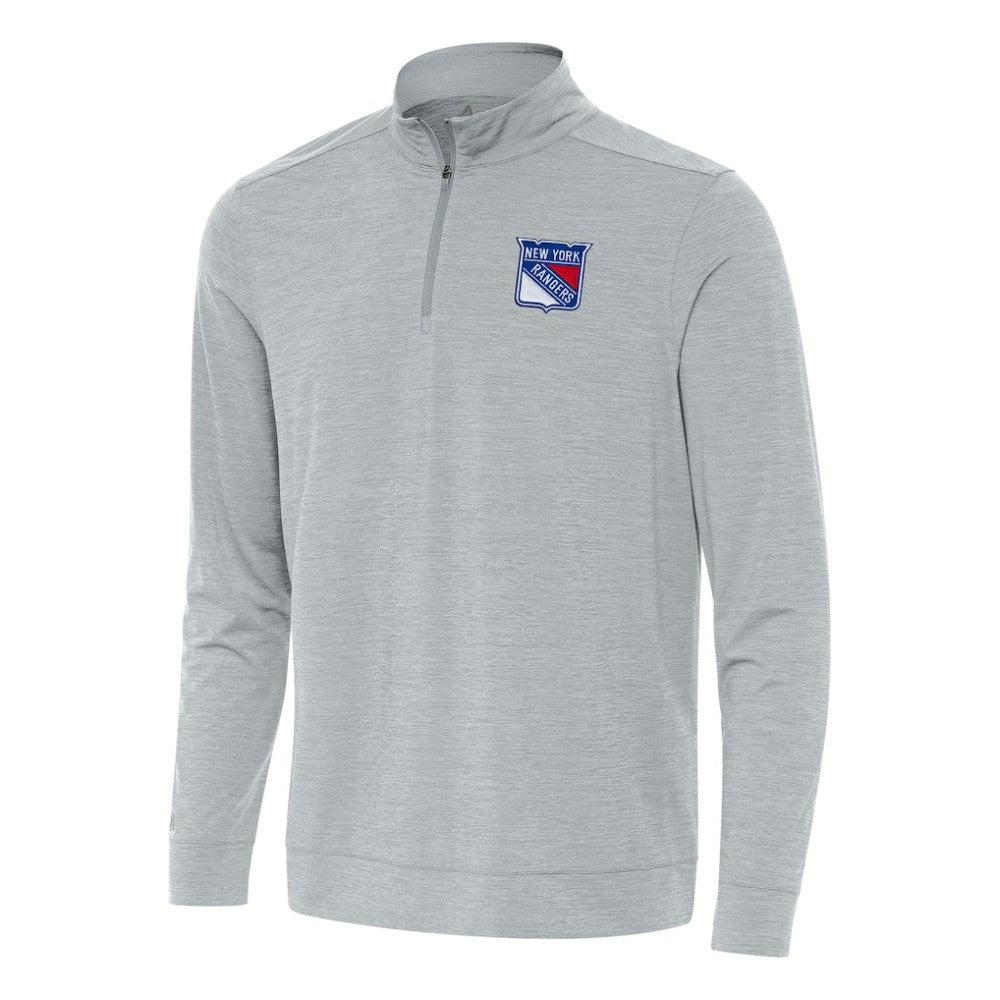 New York Rangers Antigua Bright Quarter-Zip Top Heather Gray