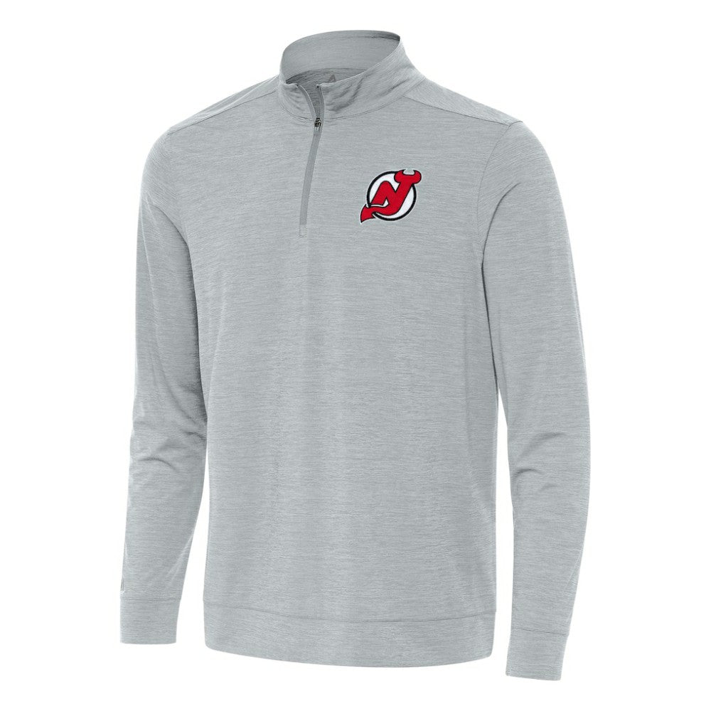 New Jersey Devils Antigua Bright Quarter-Zip Top Heather Gray