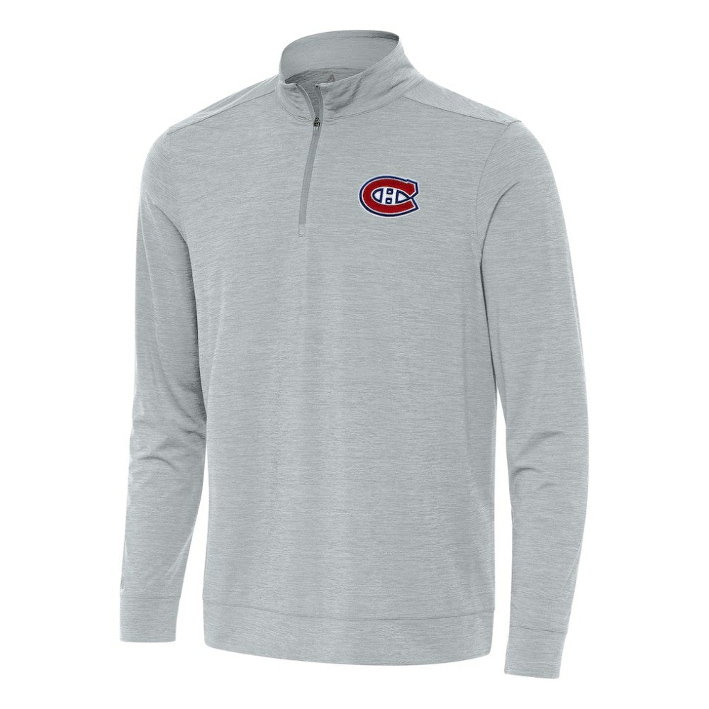 Montreal Canadiens Antigua Bright Quarter-Zip Top Heather Gray