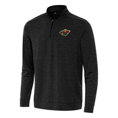 Minnesota Wild Antigua Bright Quarter-Zip Top Heather Black