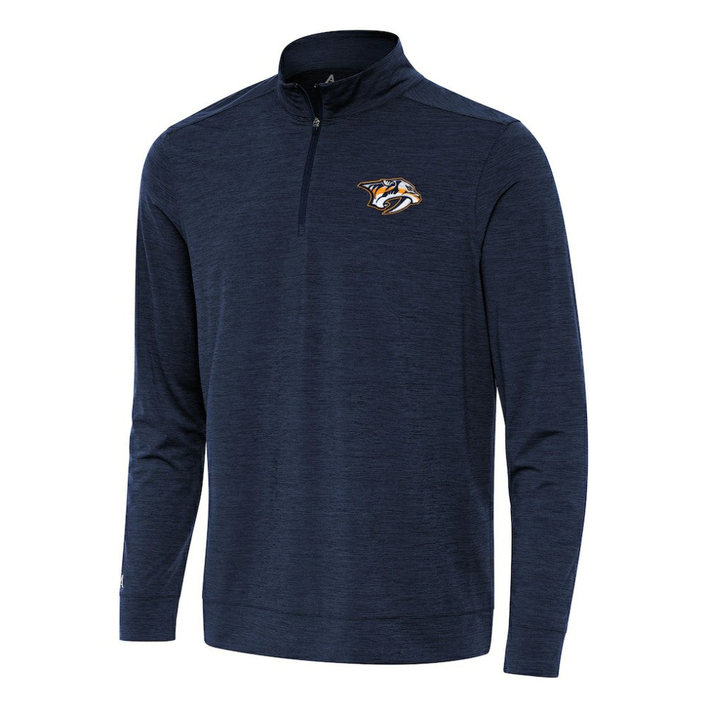 Nashville Predators Antigua Bright Quarter-Zip Top Heather Navy