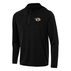 Nashville Predators Antigua Tidy Quarter-Zip Hoodie Heather Black