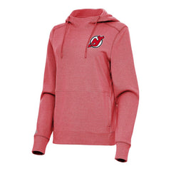 New Jersey Devils Antigua Women's Justice Pullover Hoodie Heather Red