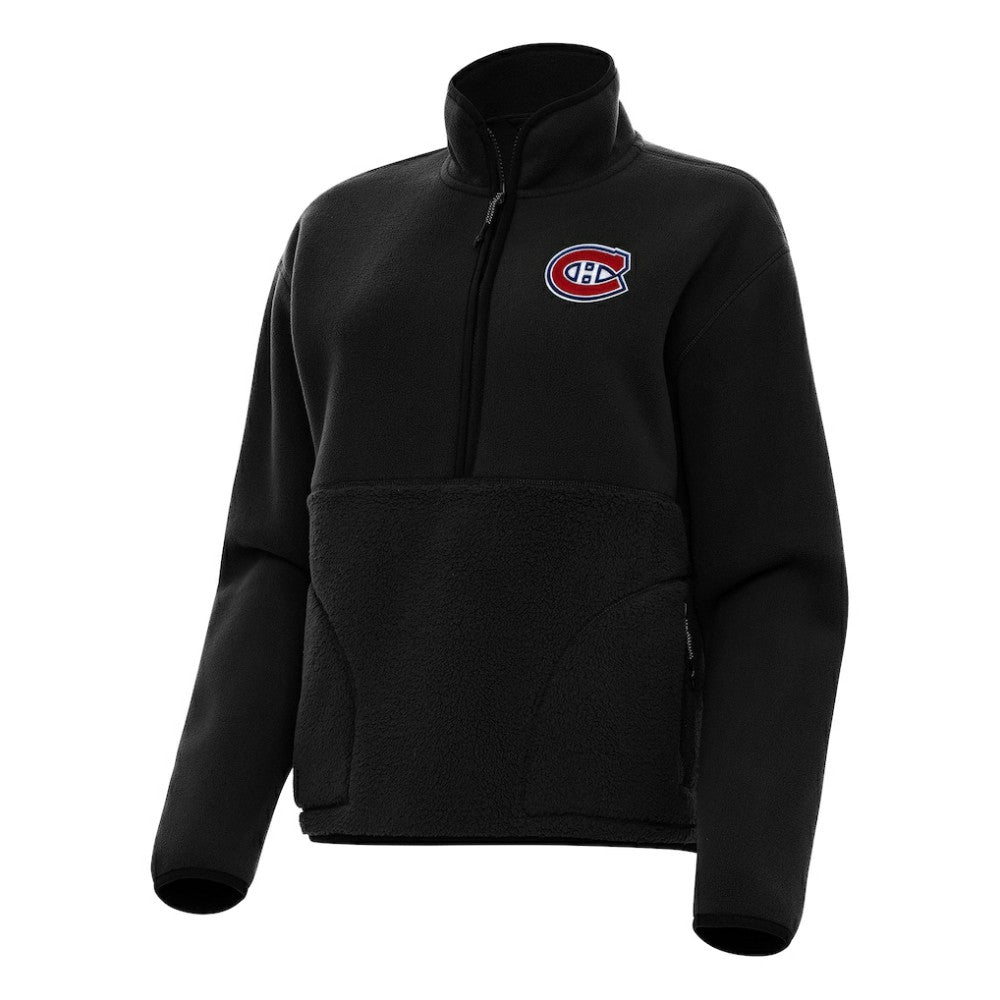 Montreal Canadiens Antigua Women's Figure Half-Zip Pullover Sweatshirt Black