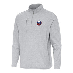 New York Islanders Antigua Certain Quarter-Zip Tri-Blend Sweatshirt Heather Gray
