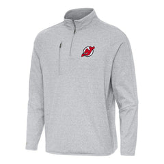 New Jersey Devils Antigua Certain Quarter-Zip Tri-Blend Sweatshirt Heather Gray