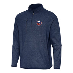 New York Islanders Antigua Certain Quarter-Zip Tri-Blend Sweatshirt Heather Navy