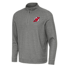 New Jersey Devils Antigua Subtle Quarter-Zip Sweatshirt Heather Black