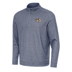 Nashville Predators Antigua Subtle Quarter-Zip Sweatshirt Heather Navy