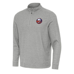 New York Islanders Antigua Subtle Quarter-Zip Sweatshirt Heather Gray