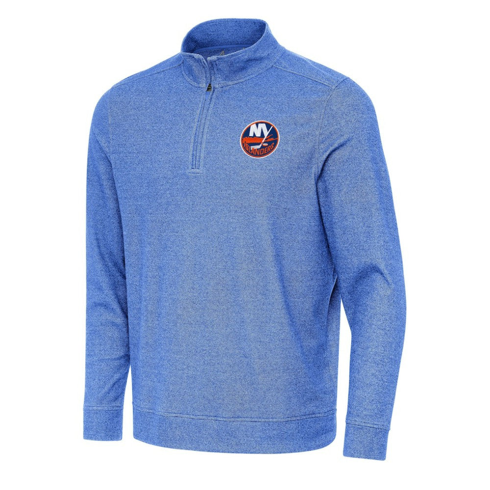 New York Islanders Antigua Subtle Quarter-Zip Sweatshirt Heather Royal