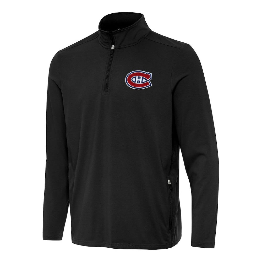Montreal Canadiens Antigua Perilous Quarter-Zip Sweatshirt Black
