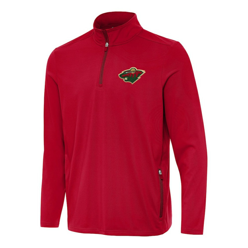 Minnesota Wild Antigua Perilous Quarter-Zip Sweatshirt Red