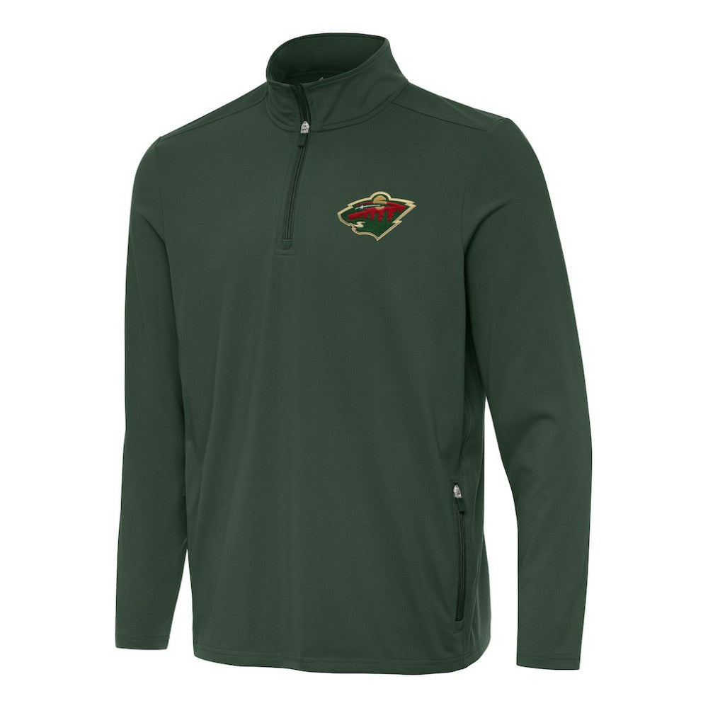 Minnesota Wild Antigua Perilous Quarter-Zip Sweatshirt Hunter Green