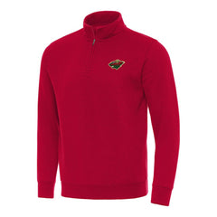 Minnesota Wild Antigua Victory Quarter-Zip Mock Sweatshirt Red