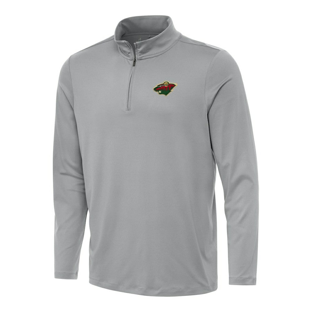 Minnesota Wild Antigua Reprocess Quarter-Zip Top Gray
