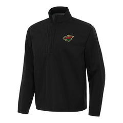 Minnesota Wild Antigua Brisk Quarter-Zip Windbreaker Black