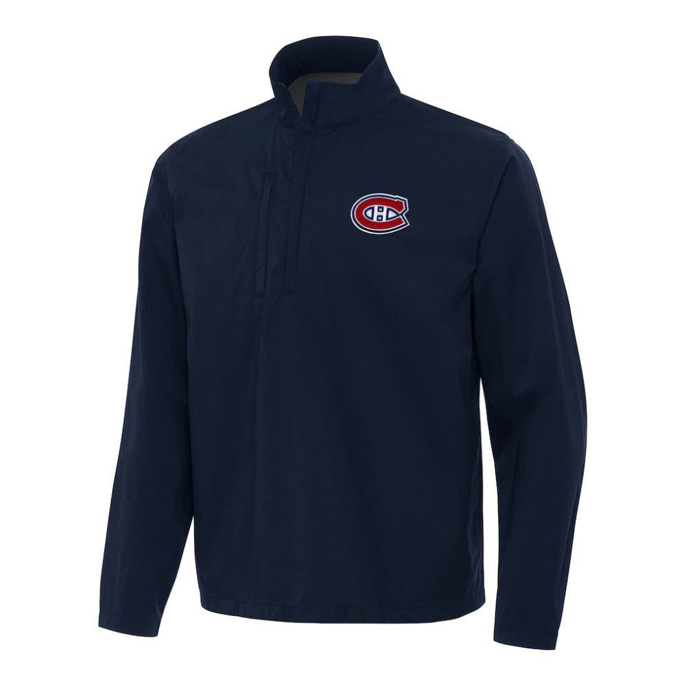 Montreal Canadiens Antigua Brisk Quarter-Zip Windbreaker Navy