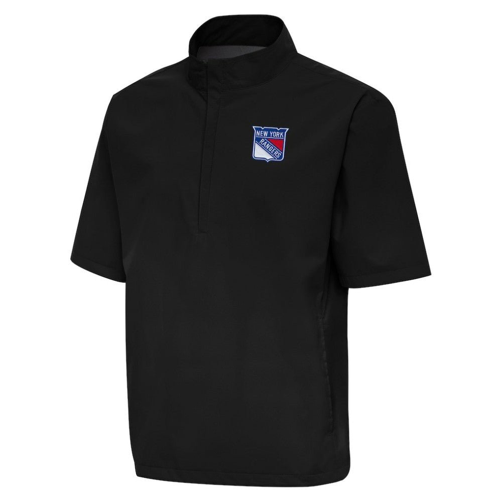 New York Rangers Antigua Brisk Quarter-Zip Windbreaker Black
