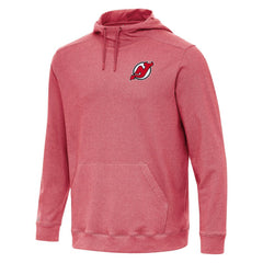 New Jersey Devils Antigua Cloud Pullover Hoodie Heather Red